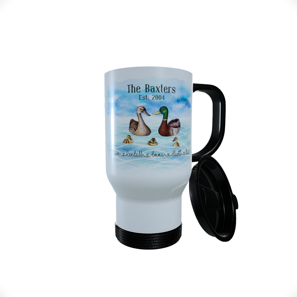 Duck Travel Mug, Family Duck Travel Mug, Custom Travel Mug